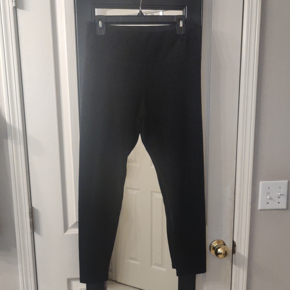 Time and Tru Black Velvet/Velour High Waisted Legging